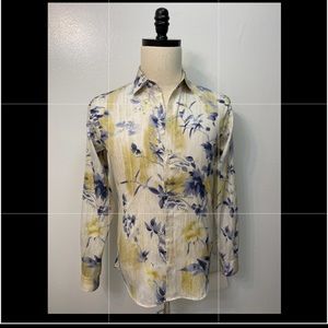 ETRO Floral Print Long Sleeve Button-up Sport Shirt   Mens 40